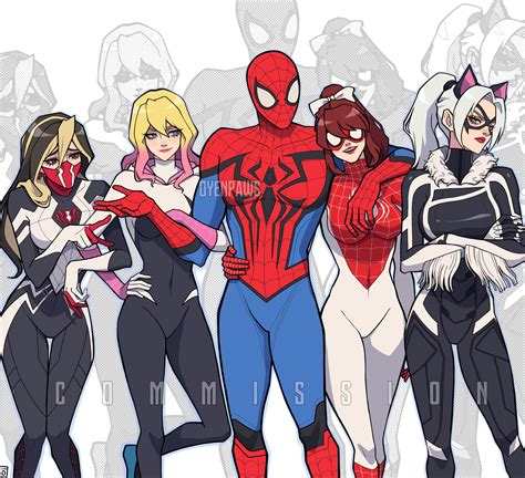 spider-man, spider-gwen, gwen stacy, black cat, felicia hardy, and 4 ...
