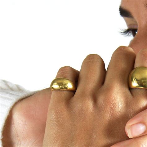 Gold dome pinky ring for women Chunky Little finger ring Gold | Etsy