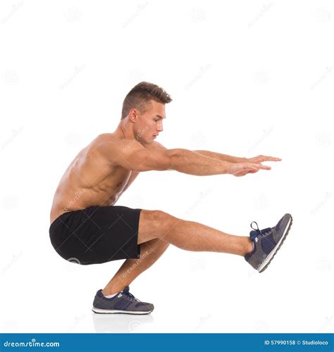 How To Make a One Leg Squat Stock Photo - Image of male, exercising ...
