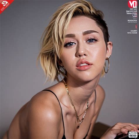 Miley Cyrus photorealistic album cover - SeaArt AI