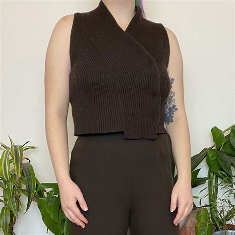 this dark chocolate brown lightweight merino wool... - Depop