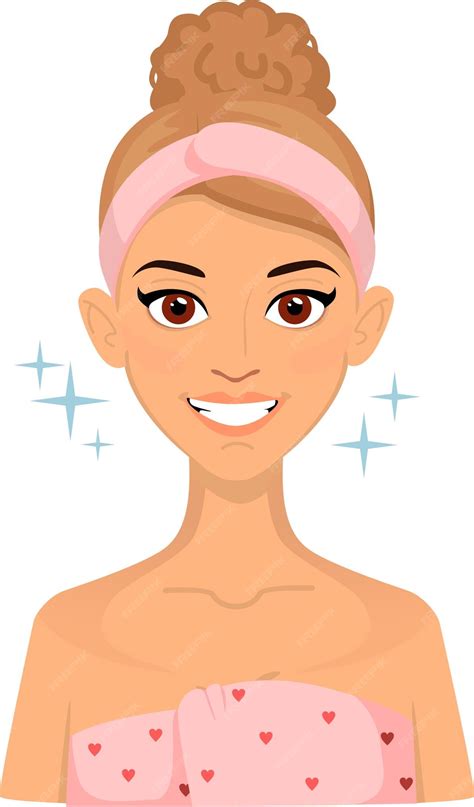 A young girl smiles she has clear glowing skin | Premium Vector