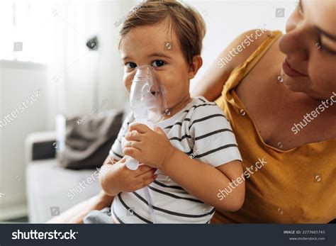 Portrait Baby Boy Inhaling Medicine Nebulizer Stock Photo 2277665743 ...