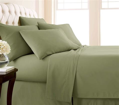 Amazon.com: King Size Sage Green Sheet Set 6 Piece Set Ultra Soft 100% ...