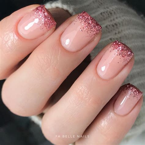 French Tip Nails With Glitter Base at Fred Mounce blog