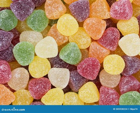 Colored Sugar Candies. Gummy Candies. Top View. Background. Stock Photo ...