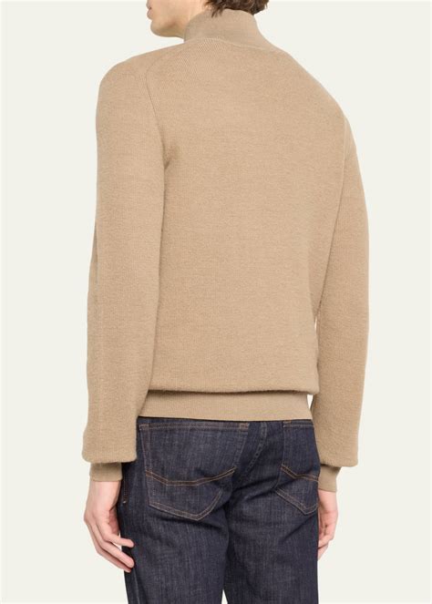 Brioni Men's Cashmere-Wool Quarter-Zip Sweater - Bergdorf Goodman
