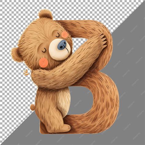 Premium PSD | Animal with b alphabet on transparent background ai generated