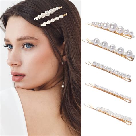 Amazon.com : 5 Pcs Side Pearl Clips Retro Pearl Hairpin Clip Sweet ...