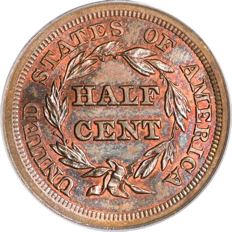 ½ Cent "Braided Hair - Half Cent" - United States - Numista