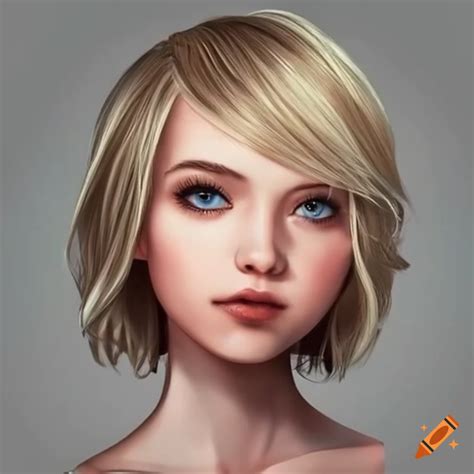 Girl with short blonde hair