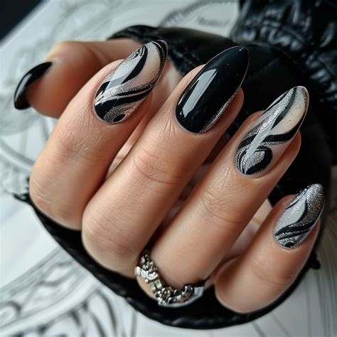 These 18 Black And Silver Nail Designs Are Causing Serious FOMO