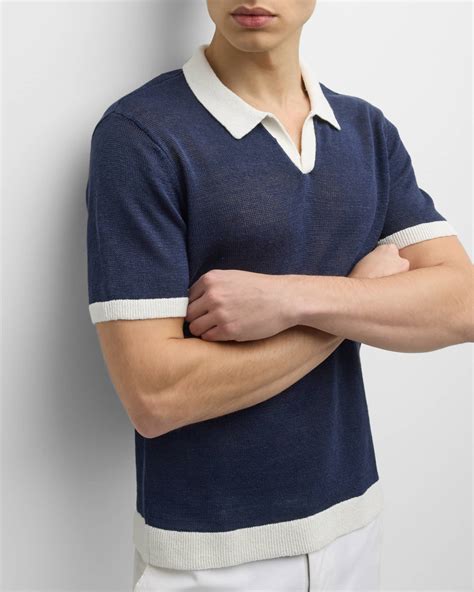 Onia Men's Johnny Collar Knit Polo Shirt | Neiman Marcus
