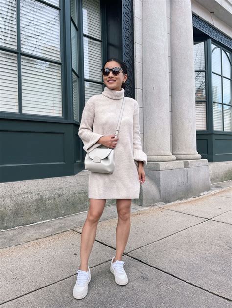 How to style a petite chunky knit sweater dress