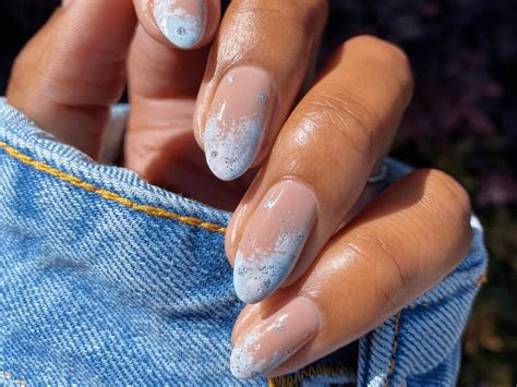 White Glitter French Tip Nails