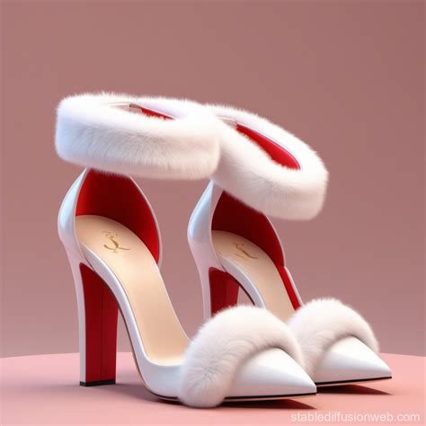 Queen's Elegant Fur-Lined High Heels | Stable Diffusion Online