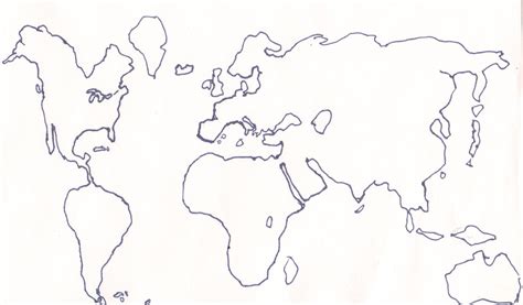 World Map Line Drawing at PaintingValley.com | Explore collection of ...