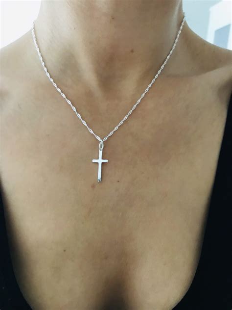 925 Sterling Silver Plate Small Mini Plain Smooth Cross Pendant ...