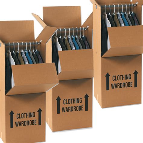 5 LARGE STRONG REMOVAL MOVING WARDROBE CARDBOARD BOXES WITH HANGING ...