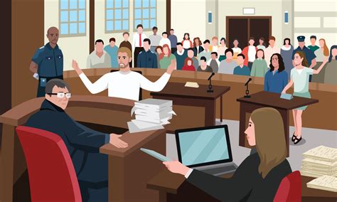 Court judgment, law justice concept vector illustration. Cartoon advocate lawyer or prosecutor ...