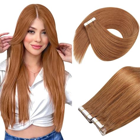 Amazon.com : Ve Sunny Copper Tape in Hair Extensions Human Hair ...