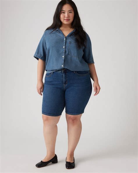 Shaping Bermuda Women's Shorts (plus Size) - Dark Wash | Levi's® US