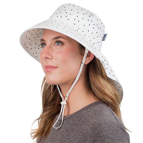 Jan & Jul Ladies Sun-hat with Neck-Flap Wide Brim Chin-Strap (Cotton ...