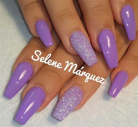 Purple Sparkle Acrylic Nails