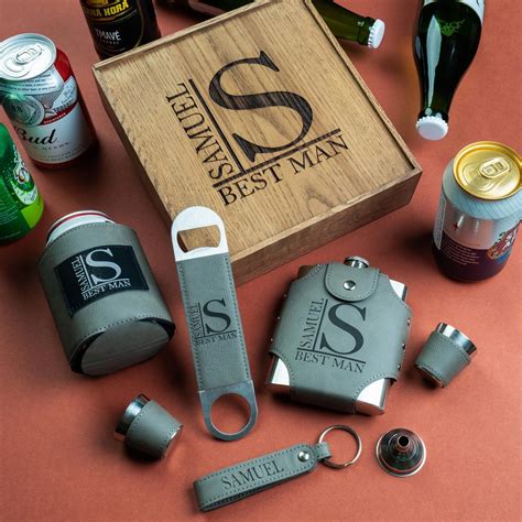 Personalized Groomsman Gift Set, Custom Wooden Gift Box, Groomsmen ...
