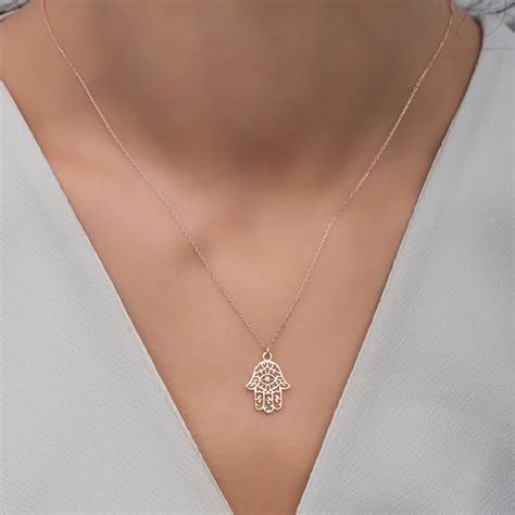 Hamsa Jewish Necklace • Evil Eye Protection Necklace • Gift For Her ...