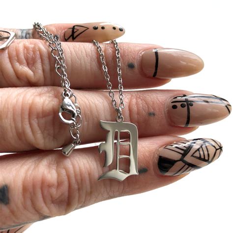 Old English D Necklace, Detroit D Pendant