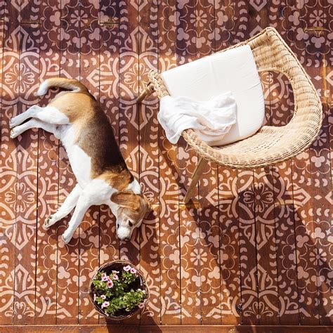 OLIO- Large Floor Stencil- Concrete Patio Painting Stencil- Large ...