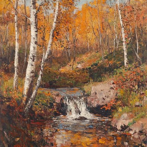 Forest Stream in Fall Oil Painting Canvas Print | Autumn Landscape Art | Nature Wall Decor ...