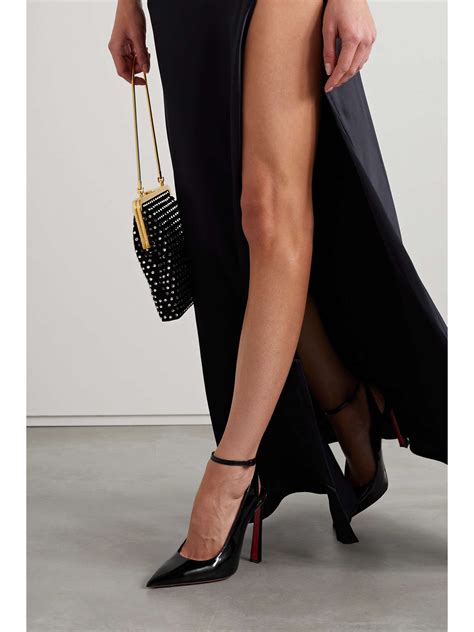 CHRISTIAN LOUBOUTIN Condora Sling 100 patent-leather pumps | NET-A-PORTER