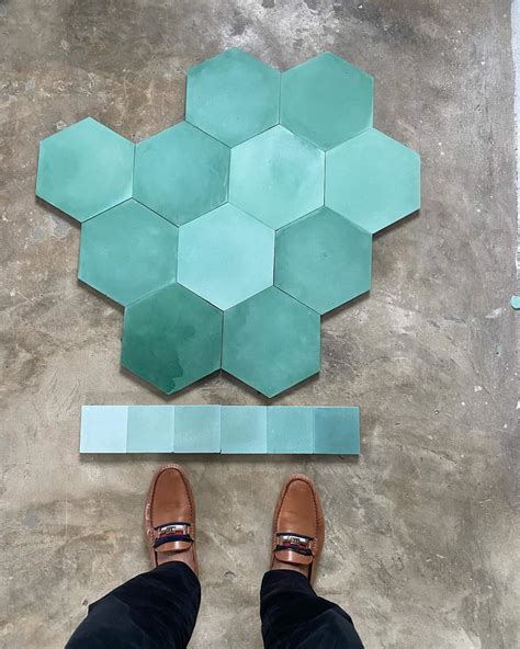 Top Green Hexagon Floor Tile For Home Style