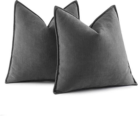 Amazon.com: MIULEE Pack of 2 Dark Grey Decorative Pillow Covers 18x18 ...