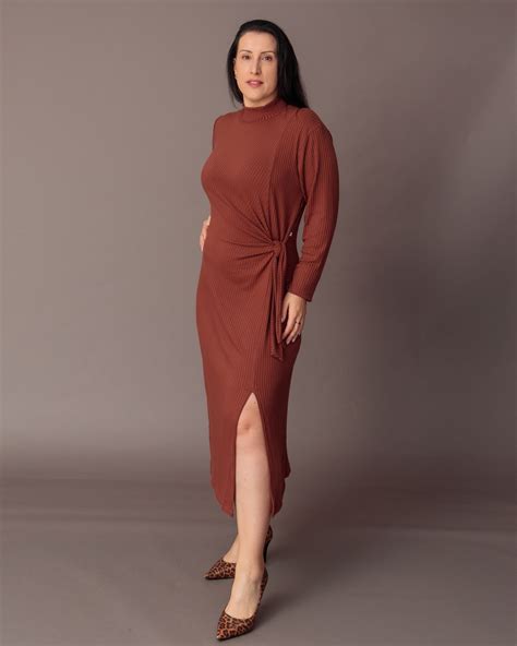 Vestido Mari M.L em Canelado - Luciane Cachinski - Moda Feminina