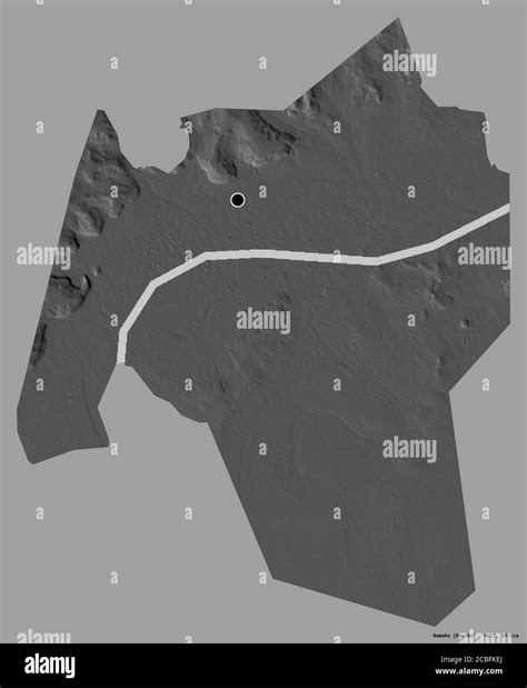 Shape of Bamako, district of Mali, with its capital isolated on a solid ...
