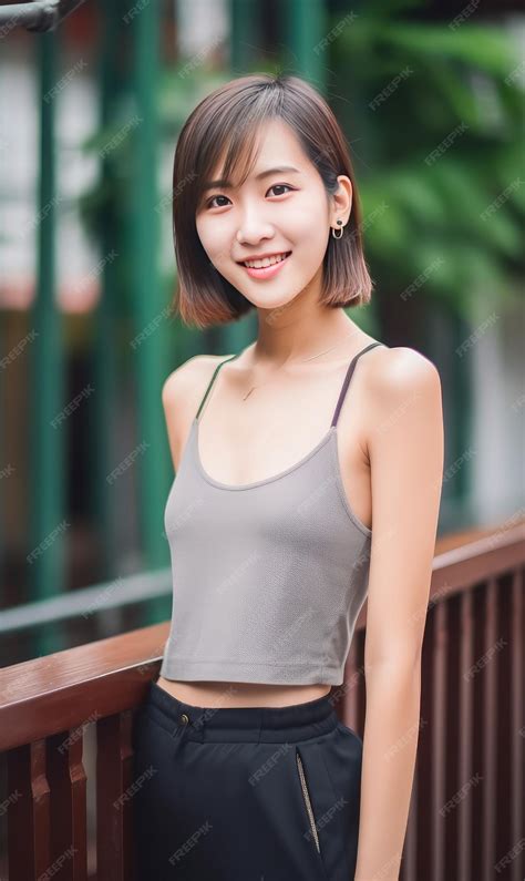 Beautiful japanese girl model with single eyelids generative ai | Premium AI-generated image