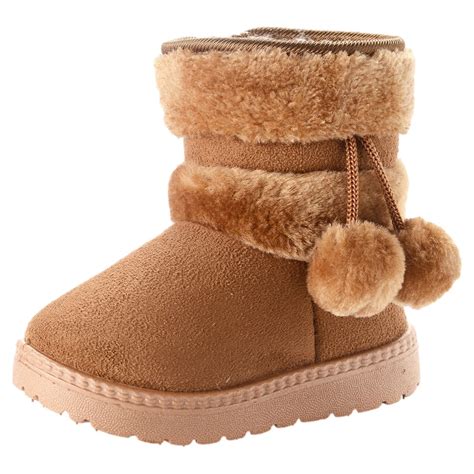 Girls' Boots Girl's Winter Snow Boots Warm Faux Fur Lined Short Fashion ...