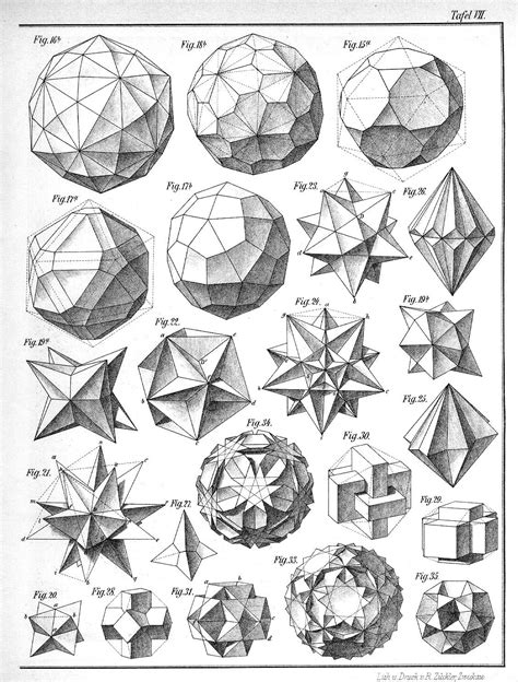 Max Bruckner 1906 polyhedra & icosahedron models | Graphicine | Sacred geometry art, Geometric ...