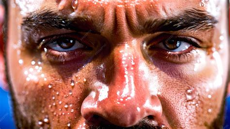 Premium Photo | Man sweating profusely Closeup illustration view