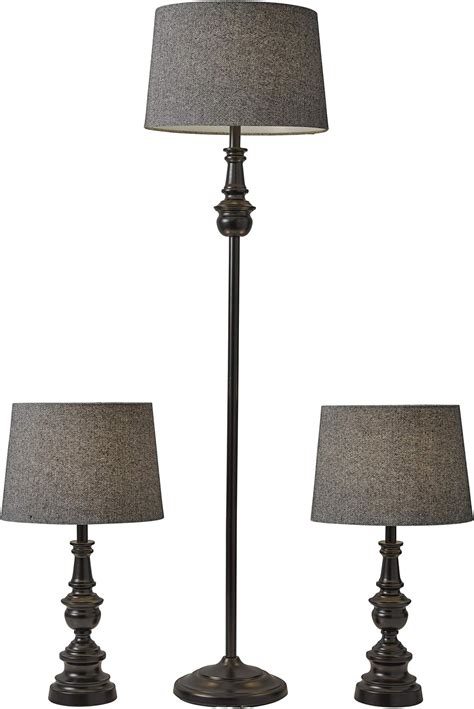 Adesso 1591-01 Classic Set Containing Matching Floor Two Table Lamps ...