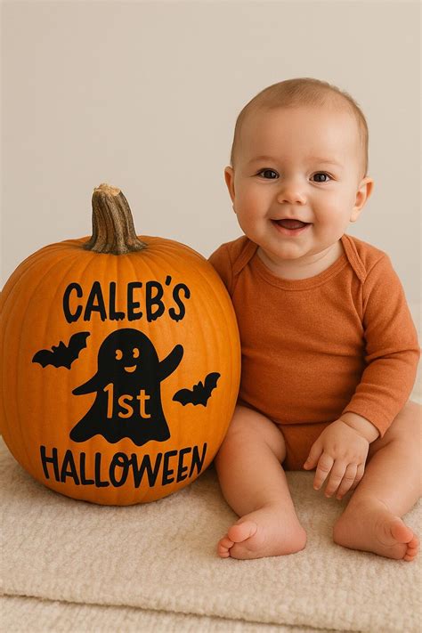 Personalised My First Halloween - Pumpkin Decal - Halloween Decal ...