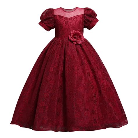 Fesfesfes Girls Princess Dress Big Girl Long Sleeve Dress Kids Dress ...