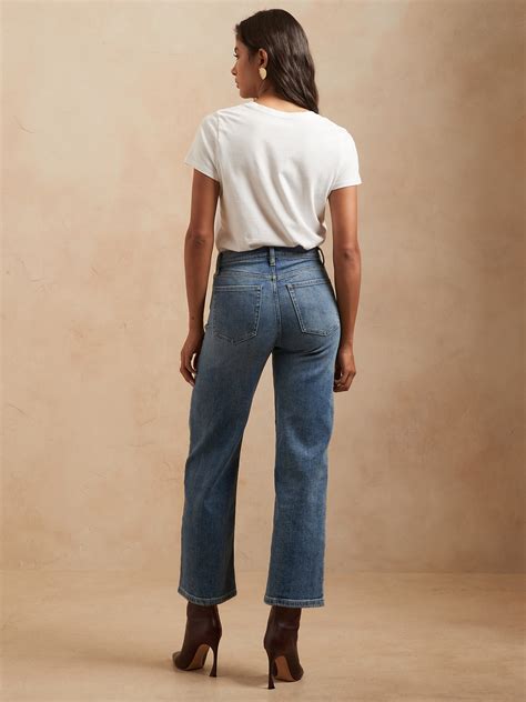 High-Rise Slim Wide-Leg Cropped Jean | Banana Republic