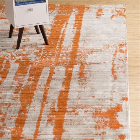 Dahl Light Gray/Burnt Orange Area Rug | Area rugs, Orange area rug, Rugs