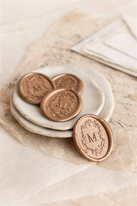 Monogram wax seal stamp romantic and floral wax seals initials wax ...