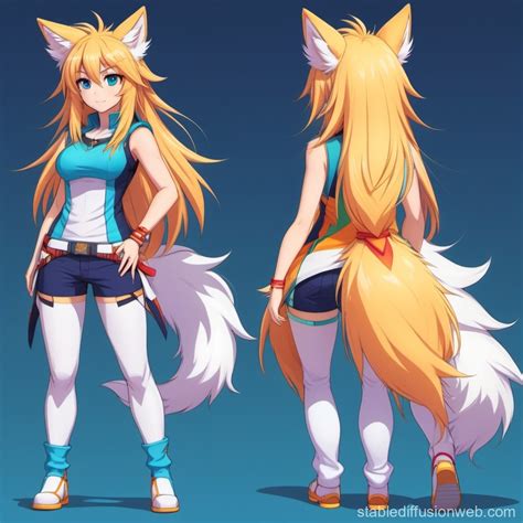 Furry Reference Sheet with Front and Back Human View | Stable Diffusion ...