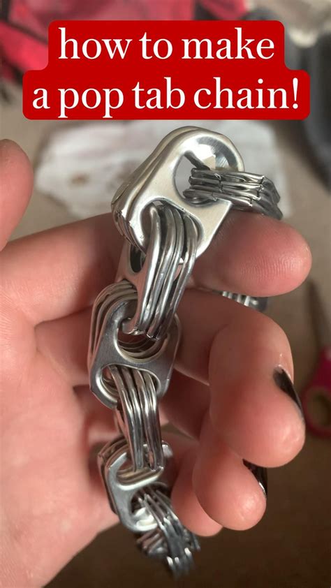 how to make a pop tab chain! | Pop tab crafts, Soda tab crafts, Pop tabs